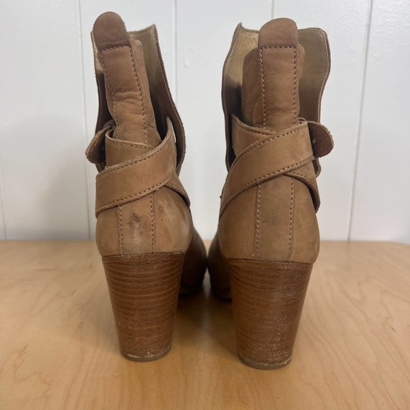 Rag & Bone Kinsey Tan Heeled Nubuck Booties SZ 7.5 - Picture 6 of 11